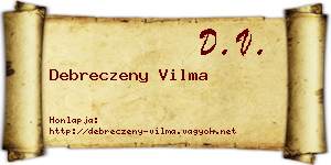 Debreczeny Vilma névjegykártya